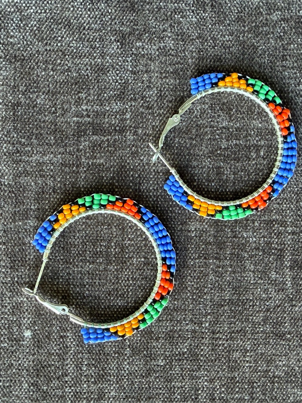 Colorful beaded hoops - Picture 2 of 2